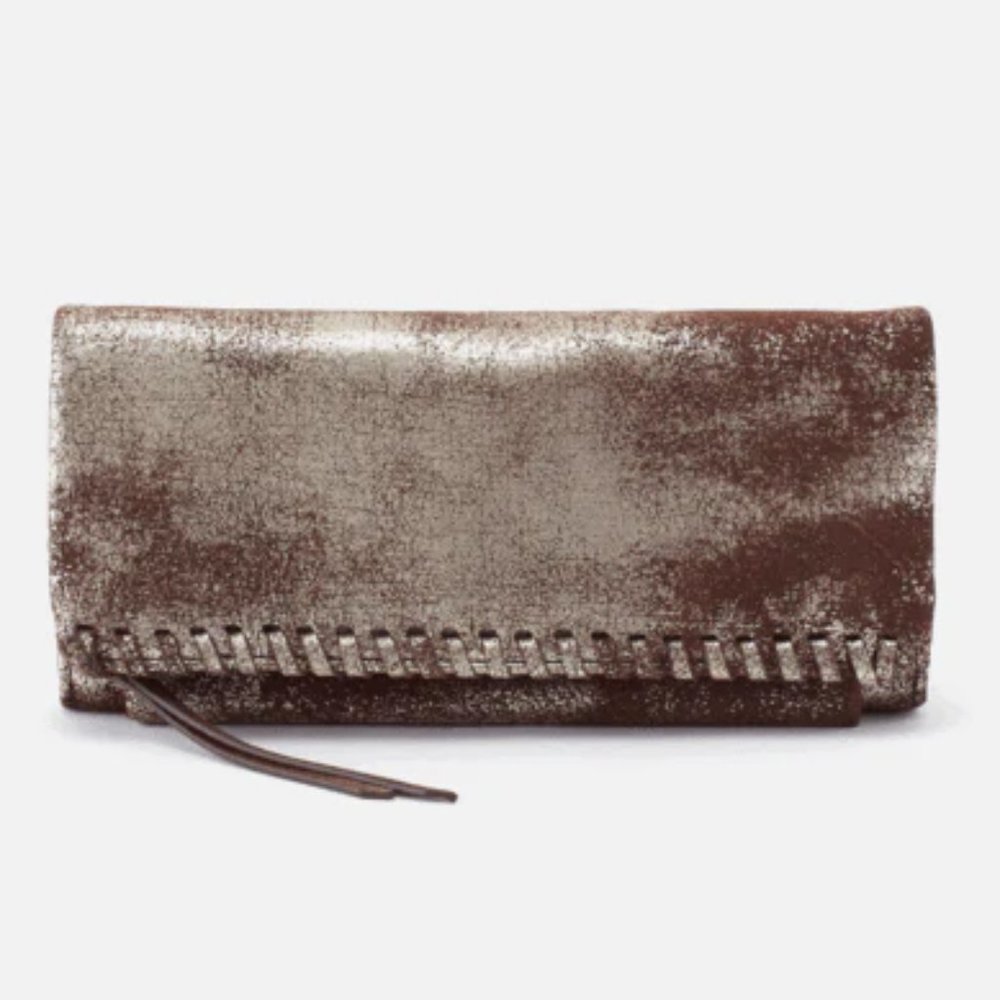 NWT New Hobo Wade Wallet Heavy Metal Leather Retired Rare